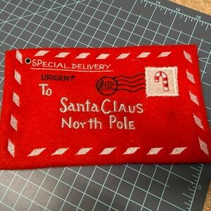 Soft Santa Claus Christmas Fabric Envelope for Xmas Magic or decor